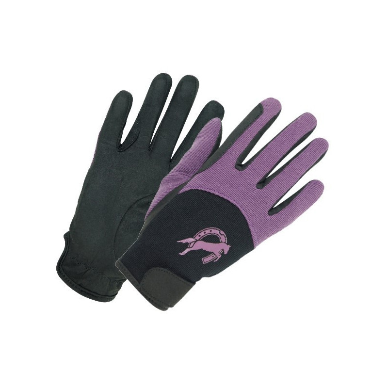 Rękawiczki York Flicka dziecięce czarno-fioletowe