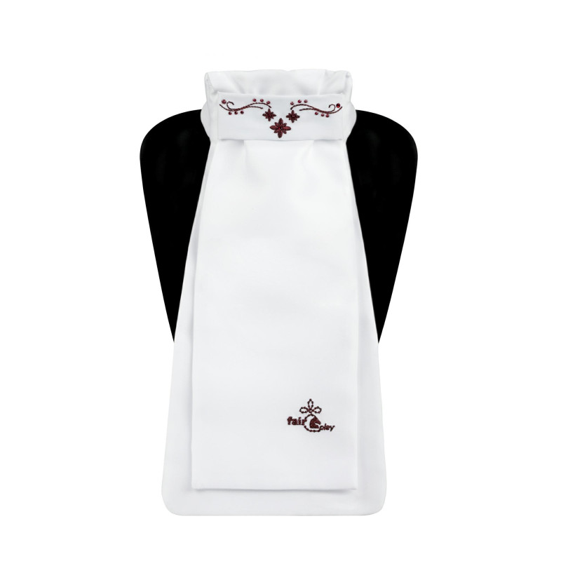 Plastron FP LUCREZIA biało-bordo M (36-38cm)