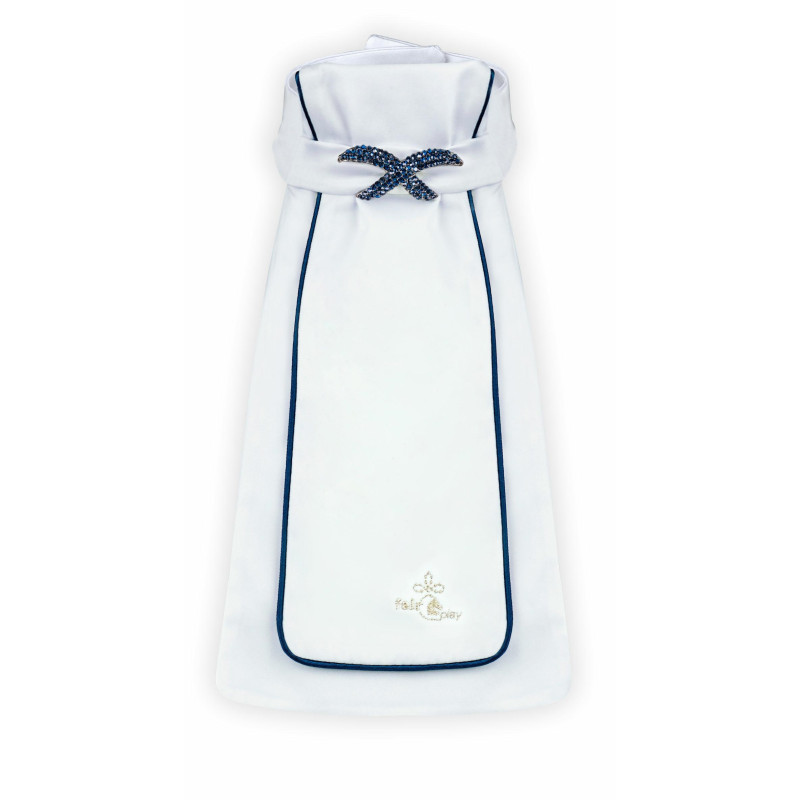 Plastron FP LUXY biało-granatowy S (34-36 cm)