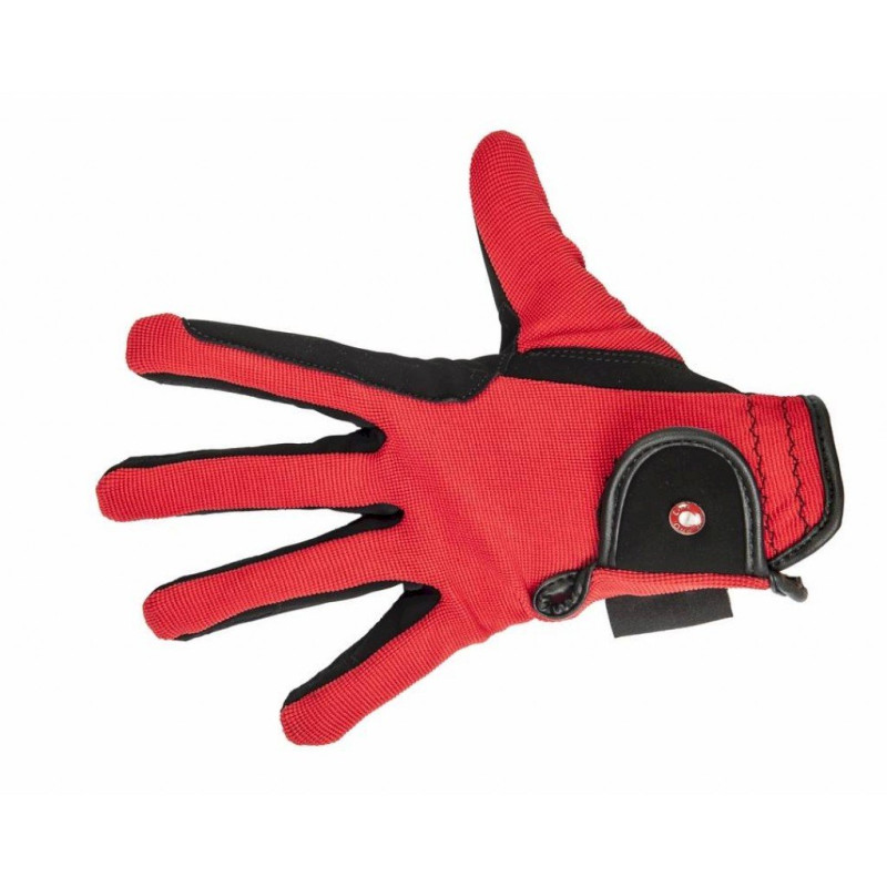 Rękawiczki HKM Professional Nubuk Imitation czarny/czerwony M