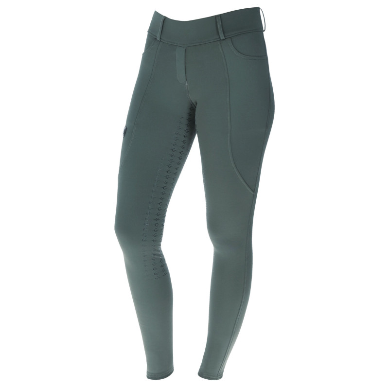 Legginsy jeździeckie damskie, szary/zielony, 36/38, Covalliero