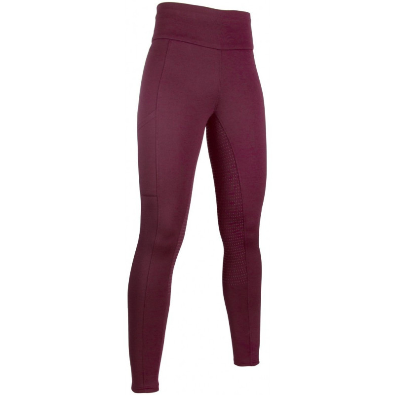 Legginsy zimowe HKM Cosy pełen lej silikonowy bordo 134/140