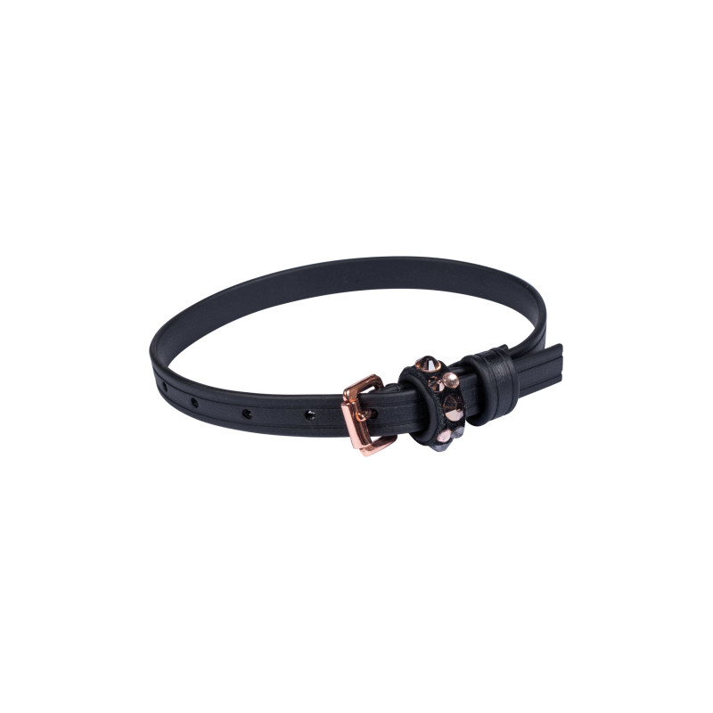 Paski do ostróg HKM "Rosegold Glamour Style" Biothane czarne