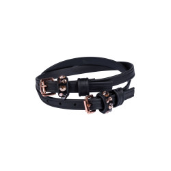 Paski do ostróg HKM "Rosegold Glamour Style" Biothane czarne