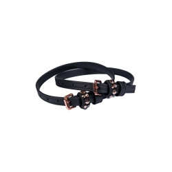 Paski do ostróg HKM "Rosegold Glamour Style" Biothane czarne