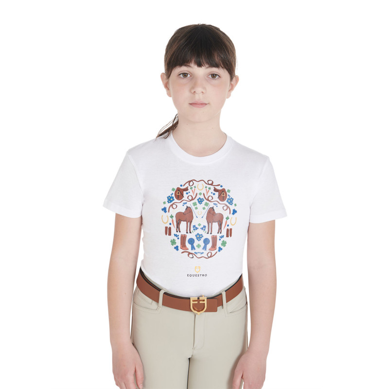 T-Shirt koszulka Equestro biały dziecko