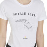 T-Shirt koszulka Equestro biała HORSE LIFE