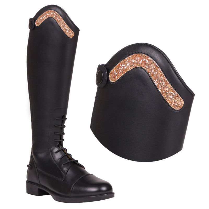 Ozdobne nakładki na oficerki QHP "Jaimy Sparkle" różowe 37/40