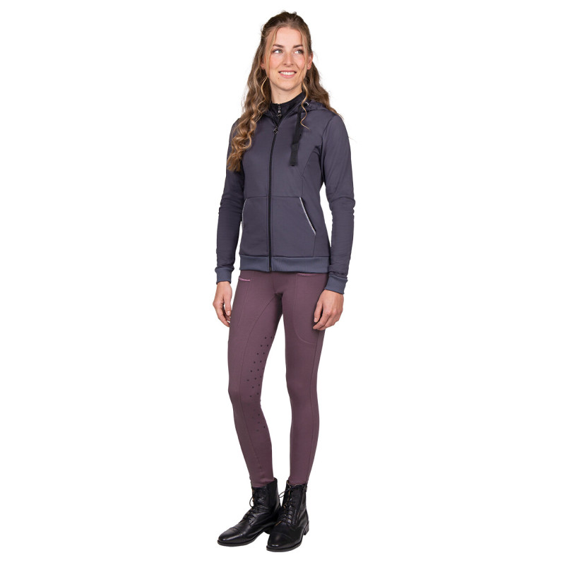 Bluza jeździecka na zamek QHP FAYEN c.szara