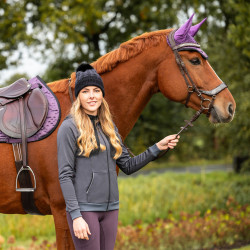 Bluza jeździecka na zamek QHP FAYEN c.szara