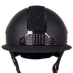 Kask jeździecki Ohio z szerokim daszkiem QHP czarny