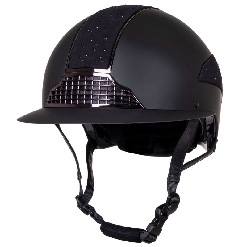 Kask jeździecki Ohio z szerokim daszkiem QHP czarny