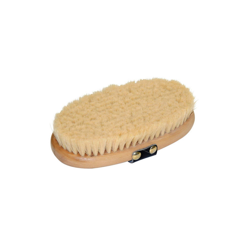Szczotka dla konia Brush&Co, ze szlufką, bardzo miękka, drewniana, 14 cm