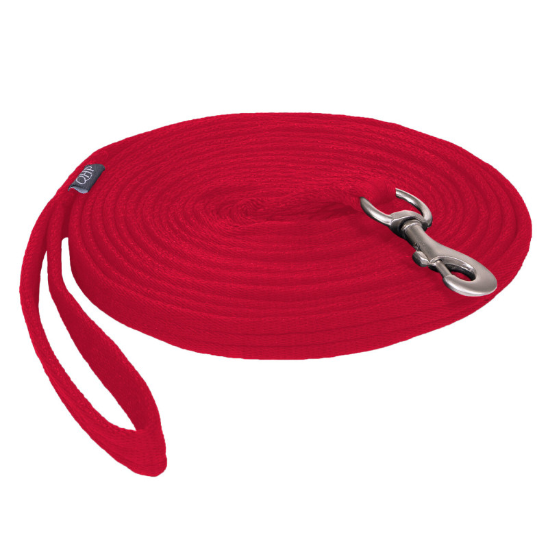 Lonża QHP z miękkiej taśmy Bright Red/Czerwona