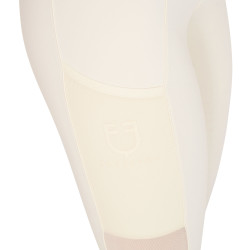 Legginsy EQUESTRO Slim Hybrid antique white - krem letnie
