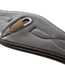 Popręg Kavalkade skórzany miękki „Comfort” z elastycznymi gumami brąz 130cm