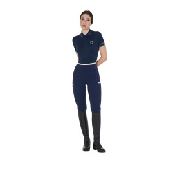 Legginsy EQUESTRO Slim Fit Dekor granat - dziecko