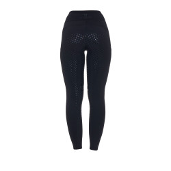Legginsy EQUESTRO Slim Fit Dekor czarne - dziecko