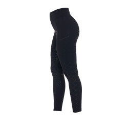 Legginsy EQUESTRO Slim Fit Dekor czarne - dziecko