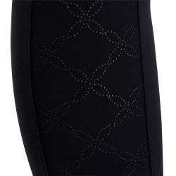 Legginsy EQUESTRO Slim Fit Dekor czarne - dziecko