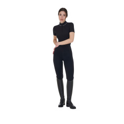 Legginsy EQUESTRO Slim Fit Dekor czarne - dziecko