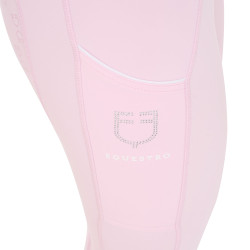 Legginsy dziecięce EQUESTRO Slim Fit Rhinestone pastelowy róż - ballerina