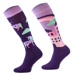 Podkolanówki jeździeckie bawełniane Comodo, Unicorn Purple