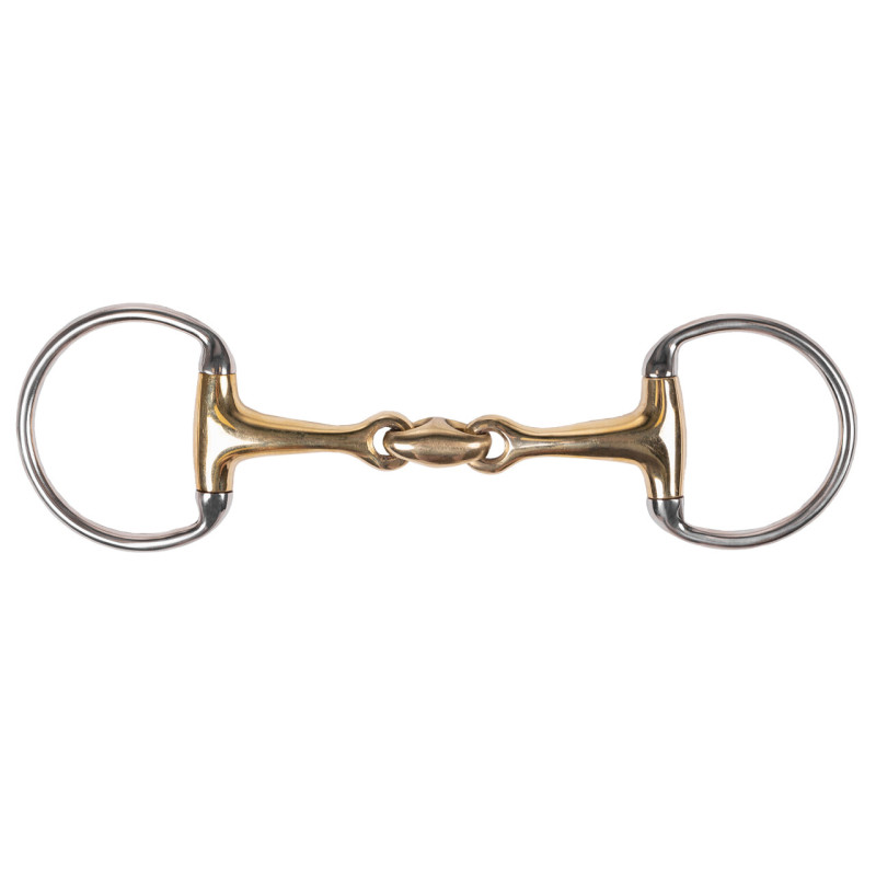 Wędzidło oliwkowe podwójnie łamane QHP argentan 17 mm 13,5cm