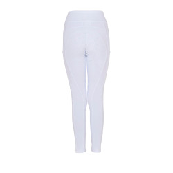 Legginsy EQUESTRO Slim Fit Dekor białe - dziecko