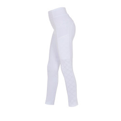 Legginsy EQUESTRO Slim Fit Dekor białe - dziecko