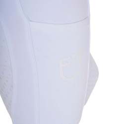 Legginsy EQUESTRO Slim Fit Dekor białe - dziecko