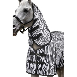 Horze Derka przeciwko owadom Defender z klapą na brzuch Zebra