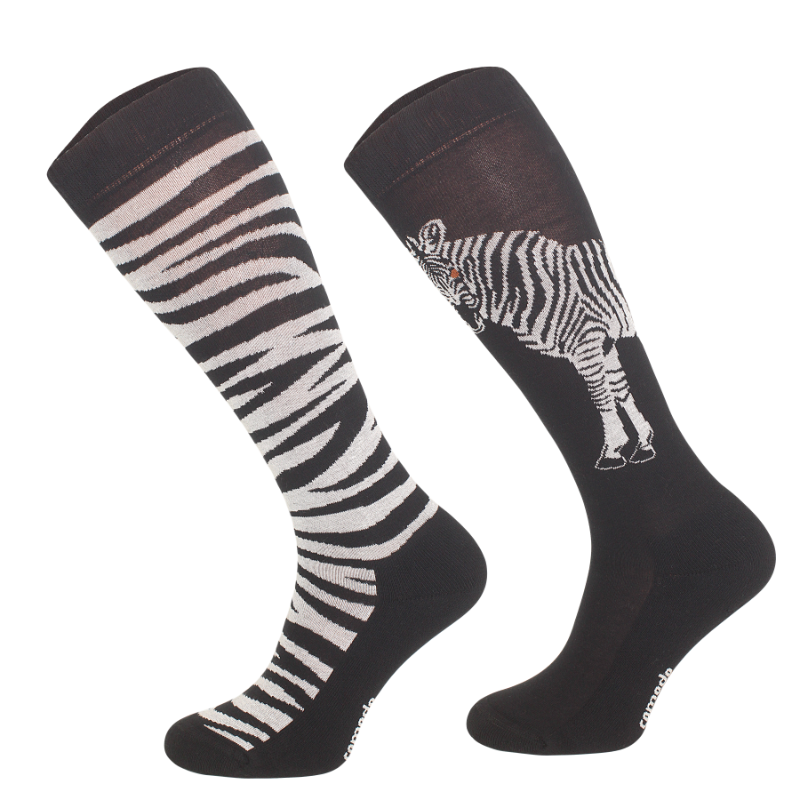 Podkolanówki jeździeckie bawełniane Comodo, Zebra