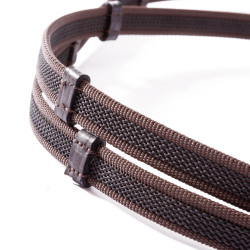 Wodze ogumowane ze stoperami Kavalkade 16mm PONY-120cm brązowe