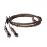 Wodze ogumowane ze stoperami Kavalkade 16mm PONY-120cm brązowe