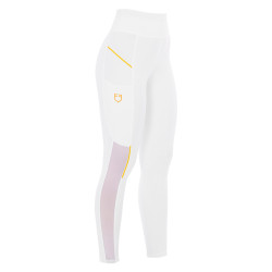 Legginsy EQUESTRO Slim Fit MICRO MESH białe