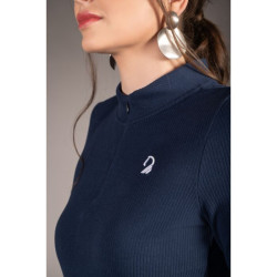 Polo z długim rękawem Arezzo Soft Lauria Garrelli, c. granat