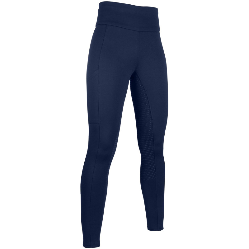 Legginsy zimowe HKM Cosy pełen lej silikonowy granat 158/164