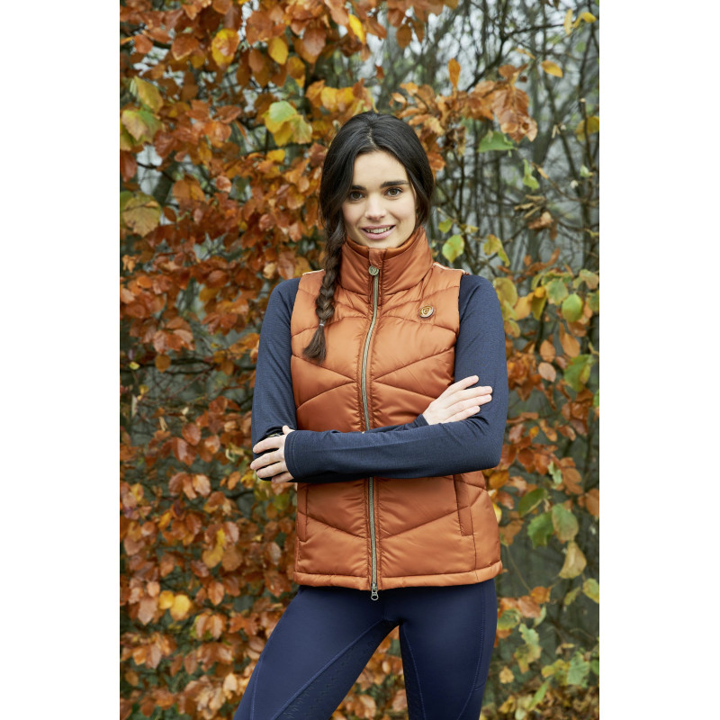 Kamizelka jeździecka damska ocieplana miedziana