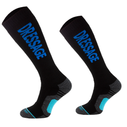 Podkolanówki Comodo wełniane Dressage czarno-niebieskie 39-42