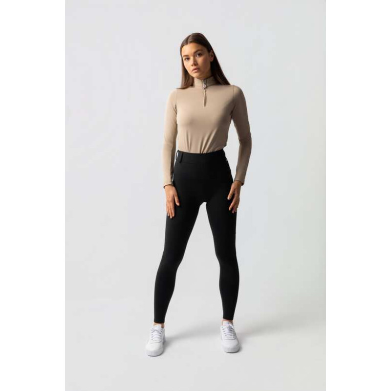 Horze Legginsy Dea zimowe z pełnym lejem czarne