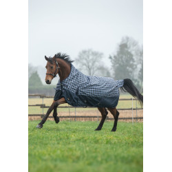 Derka padokowa HKM "Highneck Glasgow" 1200D z polarem granatowa kratka