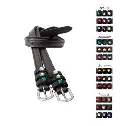 Paski do ostróg Kavalkade "Season Dreams" czarno-różowo-czerwone