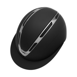 Kask jeździecki EQUESTRO APOCALYPSE Matte Shell czarny/c. szary 52-54 S