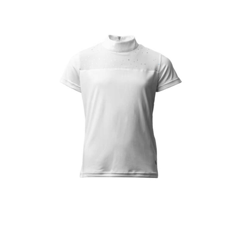 Horze Kaya Dziecięca koszula konkursowa z kryształkami biała