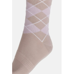 Horze Podkolanówki jeździeckie w romby Holly ciemny róż