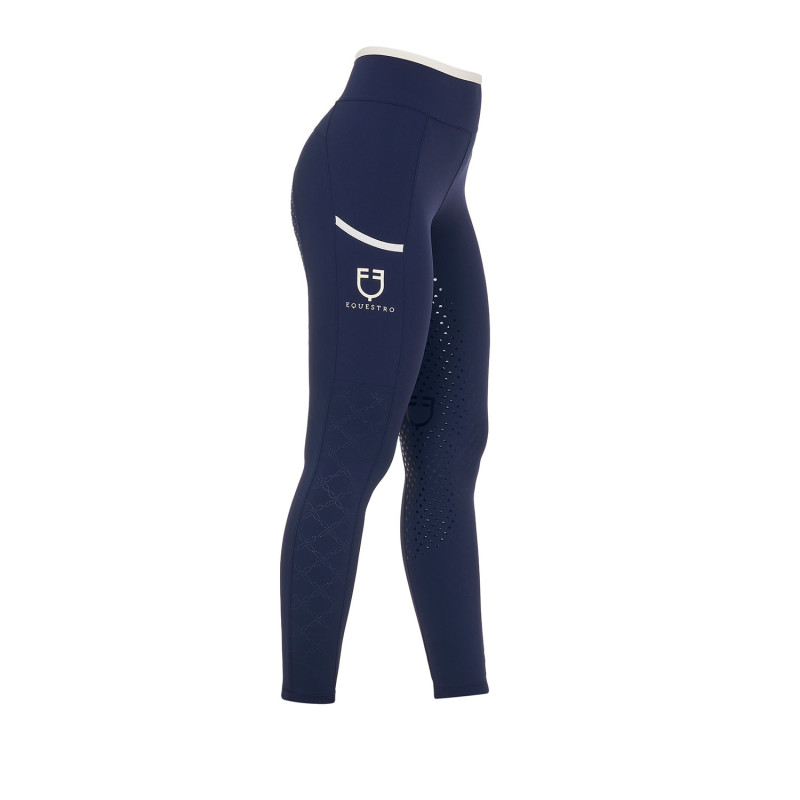 Legginsy EQUESTRO Slim Fit MICRO MESH granat/NAVY BLAZER