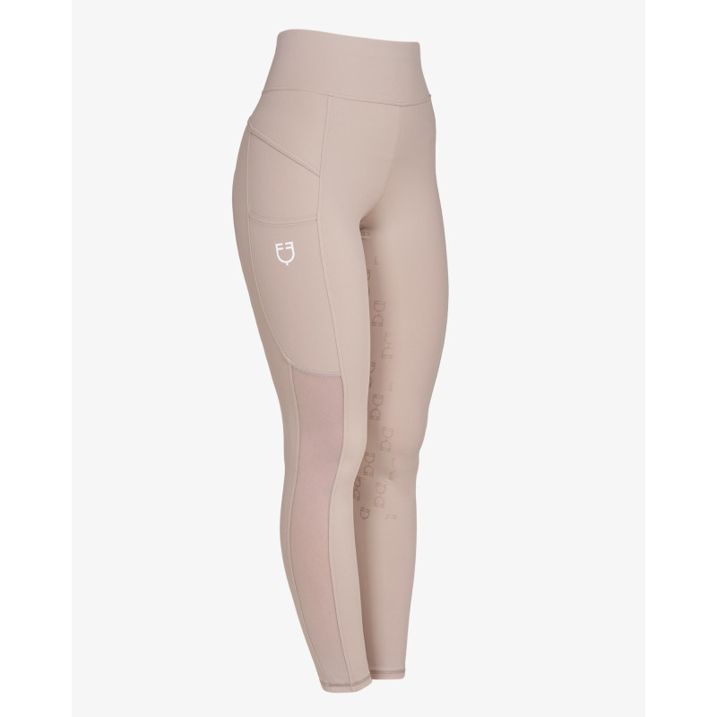 Legginsy EQUESTRO Slimt MICRO MESH Beżowe/OXFORD TAN