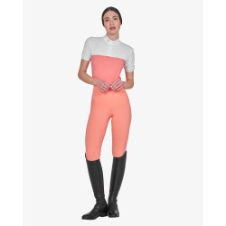 Legginsy EQUESTRO Slimt MICRO MESH pomarańczowe/DESERT FLOWER