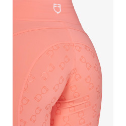 Legginsy EQUESTRO Slimt MICRO MESH pomarańczowe/DESERT FLOWER